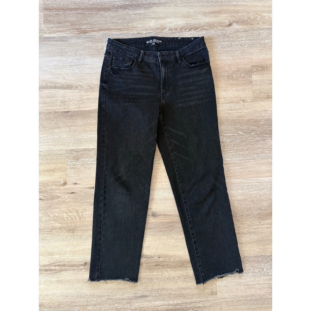 Blue Revival Black Denim raw hem jeans
